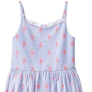 Gymboree Girls Sz 12 Seersucker Flamingo Dress